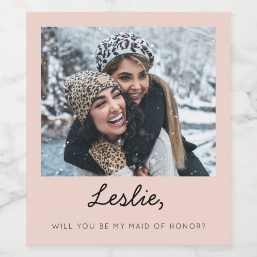 Foto: Ik ben mijn vriend van het eervolle voorstel Wijn Etiket (Enkel label)