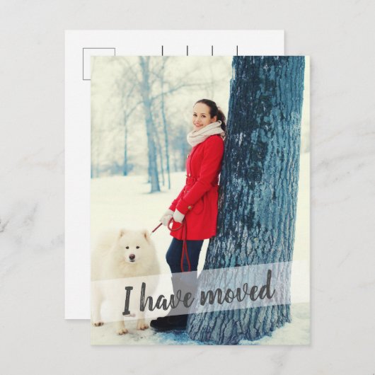 Foto Ik heb Brush Script Overlay verplaatst Aankondigingskaart (Voorkant / Achterkant)