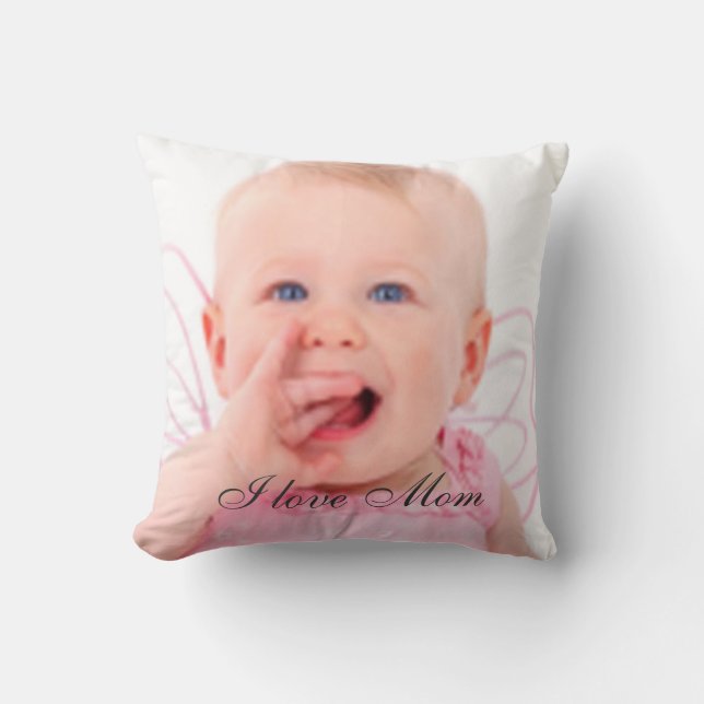Foto: "Ik hou van mama" Gift Pillow Kussen (Voorkant)