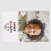 Foto Ik hou van mijn grootvader Golfer Naam Custom Golfhanddoek (Horizontaal)