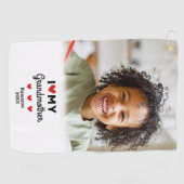 Foto Ik hou van mijn oma Golfer Naam Custom Golfhanddoek (Horizontaal)