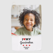 Foto Ik hou van mijn oma Golfer Naam Custom Golfhanddoek (Voorkant)