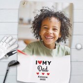 Foto Ik hou van mijn vader Golfer Naam Custom Golfhanddoek