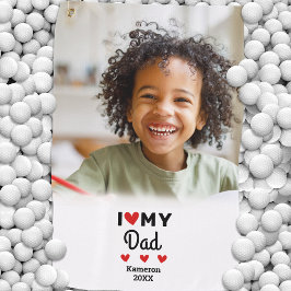 Foto Ik Hou Van Mijn Vader Golfer Naam Op Maat Golfhanddoek