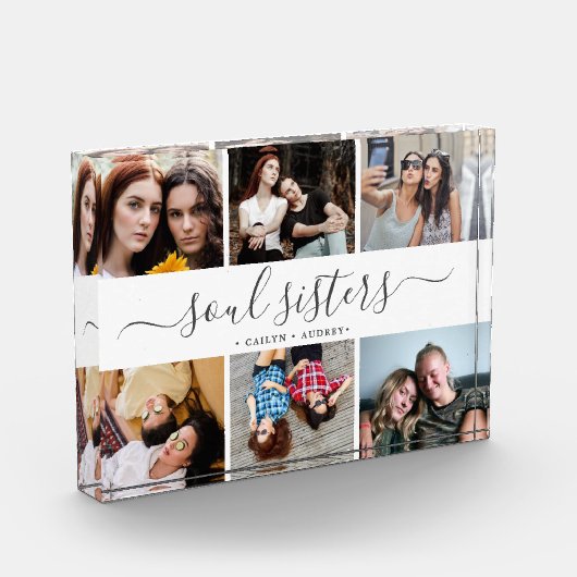 Foto in Glas Blok Soul Sisters Beste Vrienden (Links)