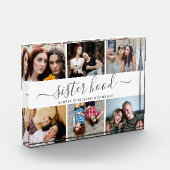 Foto in glazen blok cadeau voor zusters zusterscha (Links)