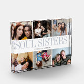 Foto in glazen blok ziel zusters cadeau voor vrien (Links)