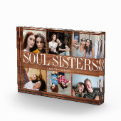 Foto in glazen blok ziel zusters houten textuur (Rechts)