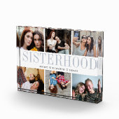 Foto in glazen blok zusterschap cadeau voor zussen (Rechts)