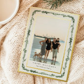 Foto in grenen lijst folie feestdagenkaart