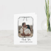 Foto in Hand getrokken Coquette Bow Lijst bruiloft Bedankkaart (Voorkant)