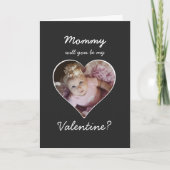 Foto in hart en nieren Wil jij mijn Valentijn zijn Feestdagen Kaart (Voorkant)