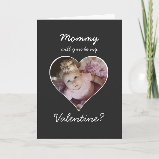 Foto in hart en nieren Wil jij mijn Valentijn zijn Feestdagen Kaart (Voorkant)