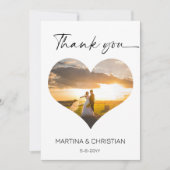 Foto in Hart Vorm Bruiloft Dank u Kaart (Voorkant)