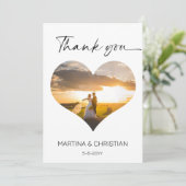 Foto in Hart Vorm Bruiloft Dank u Kaart (Staand voorkant)