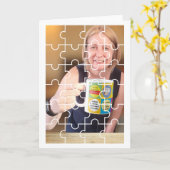 Foto in legpuzzel kaart, Gelukkige Verjaardagspuzz Kaart (Gele Bloem)