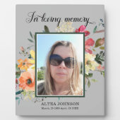 Foto In liefdevol geheugen teken Tafelblad Plaque Fotoplaat (Voorkant)