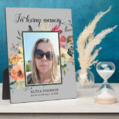 Foto In liefdevol geheugen teken Tafelblad Plaque Fotoplaat (Zijkant)