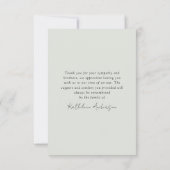 Foto in liefdevolle herinnering begrafenis sympath kaart (Achterkant)