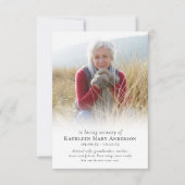 Foto in liefdevolle herinnering begrafenis sympath kaart (Voorkant)