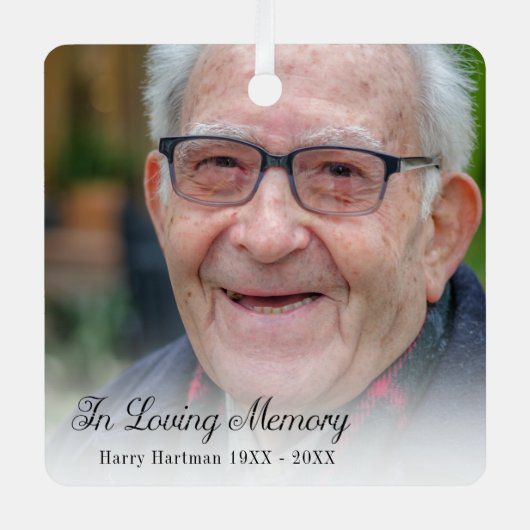 Foto in Loving Memory Metalen Ornament (Voorkant)
