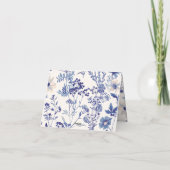 Foto Indigo Blue Cream Wildflower Wedding Aankondiging (Achterkant)