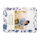 Foto Indigo Blue Wildflower Bewaar de datummagneet Magneet (Horizontaal)