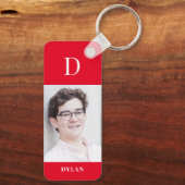 Foto Initiaal Editable Color Personalized Sleutelh Sleutelhanger (Achterkant)