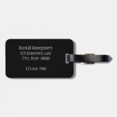 Foto initiaal Letter Monogram Aspen Bark Bagagelabel (Achterkant horizontaal)