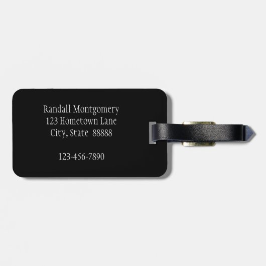 Foto initiaal Letter Monogram Aspen Bark Bagagelabel (Achterkant horizontaal)