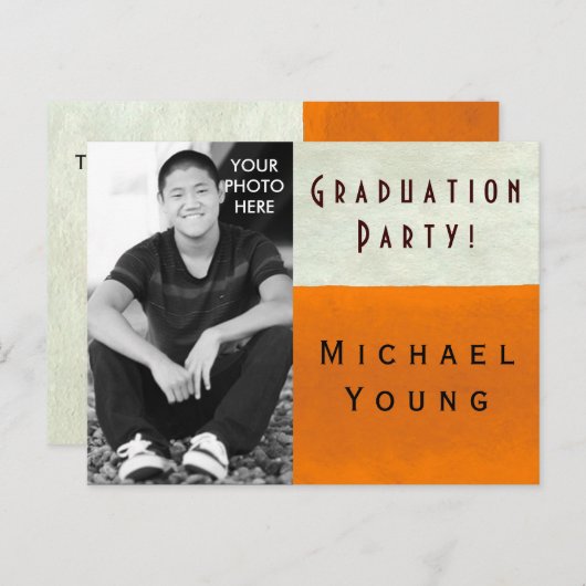 FOTO INSERT ~ Briefkaart / Afstuderen Uitnodiging (Voorkant / Achterkant)