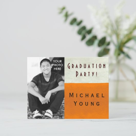 FOTO INSERT ~ Briefkaart / Afstuderen Uitnodiging (Staand voorkant)