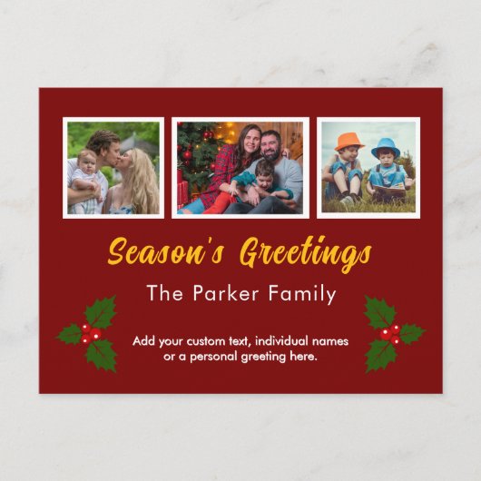 Foto Instagram Collage Holiday Briefkaart (Voorkant)