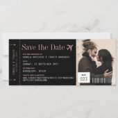 Foto instapend Pass Ticket Pink Save the Date (Voorkant)
