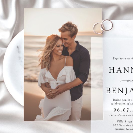 Foto Invoegen Kaart voor Vellum Huwelijksuitnodigi