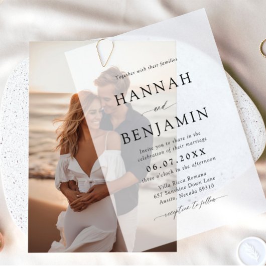 Foto Invoegen Kaart voor Vellum Huwelijksuitnodigi