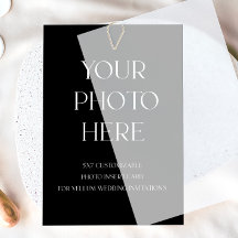 Foto Invoegen Kaart voor Vellum Huwelijksuitnodigi