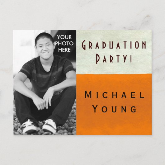 FOTO INVOEGEN ~ Postkaart / Uitnodiging Afstuderen Briefkaart (Voorkant)