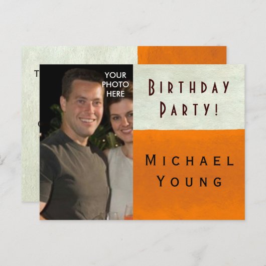 FOTO-INVOER ~ Briefkaart/uitnodiging op zaterdag Uitnodiging Briefkaart (Voorkant / Achterkant)