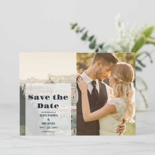 Foto Italië Rome Bestemming Bruiloft Save The Date (Staand voorkant)