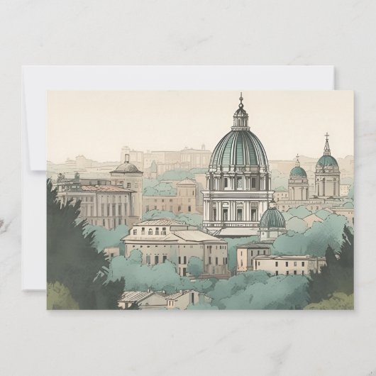 Foto Italië Rome Bestemming Bruiloft Save The Date (Achterkant)