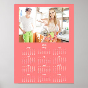 Foto Jaarlijkse Kalender 2026 Koraal Poster