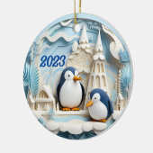 Foto Jaarlijkse Kerstmis Keramisch Ornament (Links)