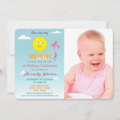 Foto Je bent mijn zonneschijn, meisje 1e verjaarda Kaart (Voorkant)