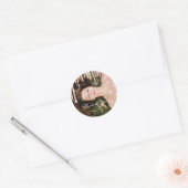 Foto: Je naam bruiloft voor Roos Glitter Ronde Sticker (Envelop)