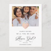 Foto: Je wordt ons Bloemenmeisje Roze hart Briefkaart (Voorkant)