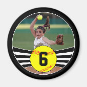 Foto & Jersey Number Fastpitch Softball Magnet (Voorkant)