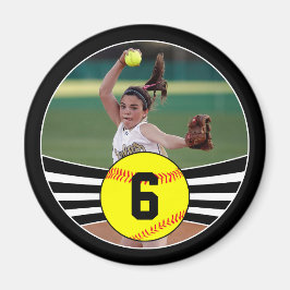 Foto & Jersey Number Fastpitch Softball Magnet