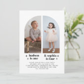 Foto Joint Birthday Invitation Half Arches Kaart (Staand voorkant)