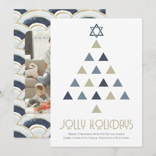 Foto Jolly Feestdagen kerstboom vakantie Kaart (Voorkant / Achterkant)